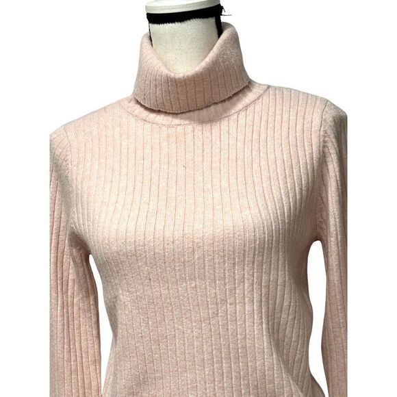 BP. Rib Crop Turtleneck Sweater in Pink Crystal, Sz. L - Picture 3 of 14